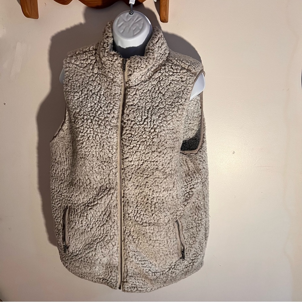Thread & Supply Sherpa Vest Cream Fleece Women’s Large Cozy - GREAT PRICE